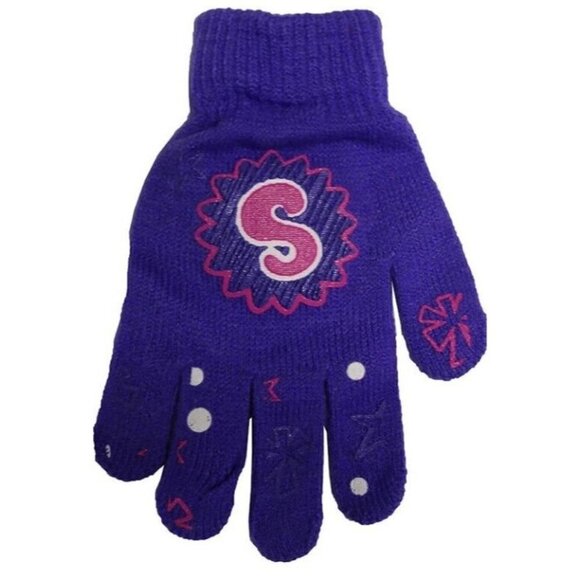 Shopkins Girls Purple & Pink Striped Scandinavian Hat and Gloves One Size Gift - Picture 4 of 6